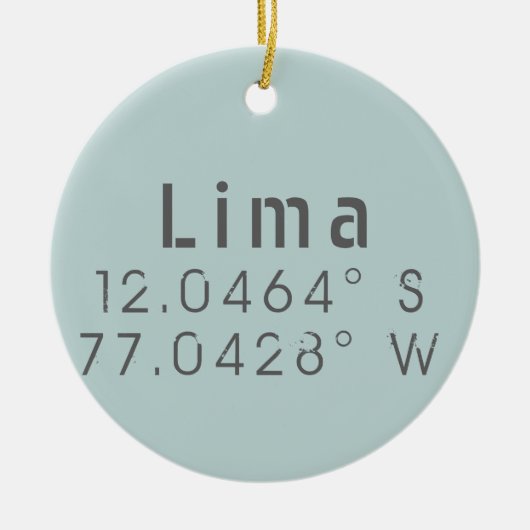 Lima Peru Latitude Lengtegraad Keramisch Ornament (Voorkant)