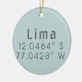 Lima Peru Latitude Lengtegraad Keramisch Ornament (Links)