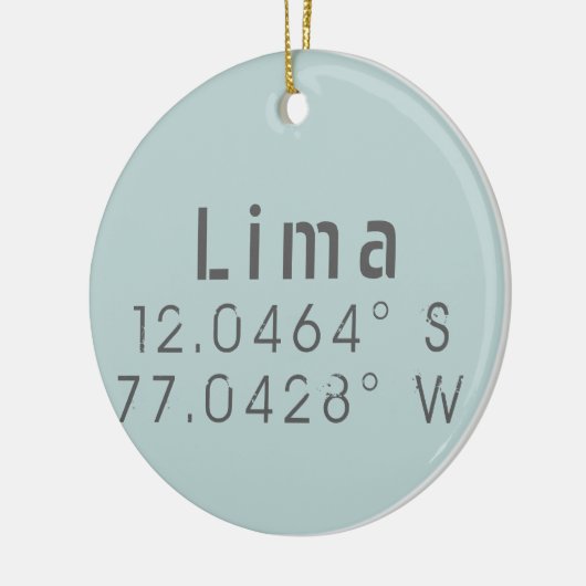 Lima Peru Latitude Lengtegraad Keramisch Ornament (Links)