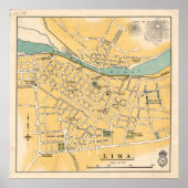 Lima Peru Map (1910) Poster (Voorkant)