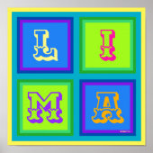 Lima Peru modern kleurrijk kunst Poster (Voorkant)