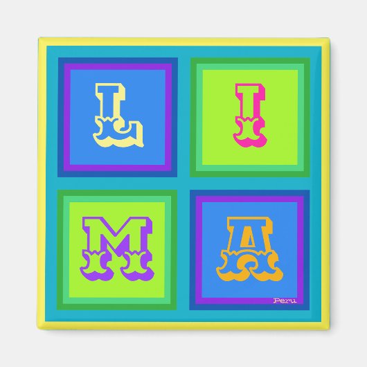 Lima Peru moderne kleurrijke decoratie Magneet (Voorkant)