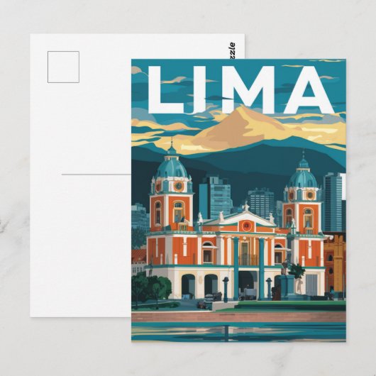 Lima, Peru Plaza Mayor Briefkaart (Voorkant / Achterkant)