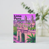 Lima Peru Reisposter, Peru Reis Kunst, Lima P Briefkaart (Staand voorkant)