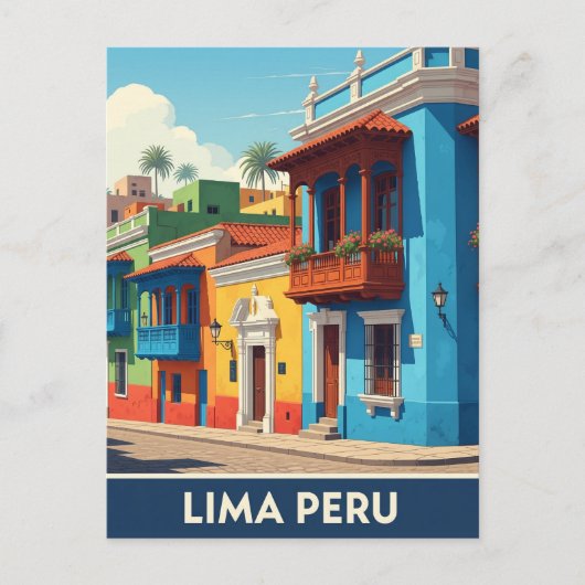 Lima Peru Reizen Briefkaart (Voorkant)