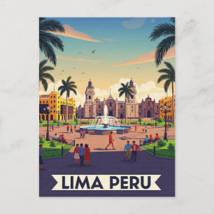 Lima Peru Reizen Briefkaart