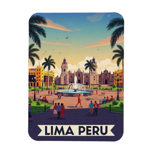 Lima Peru Reizen Magneet (Verticaal)