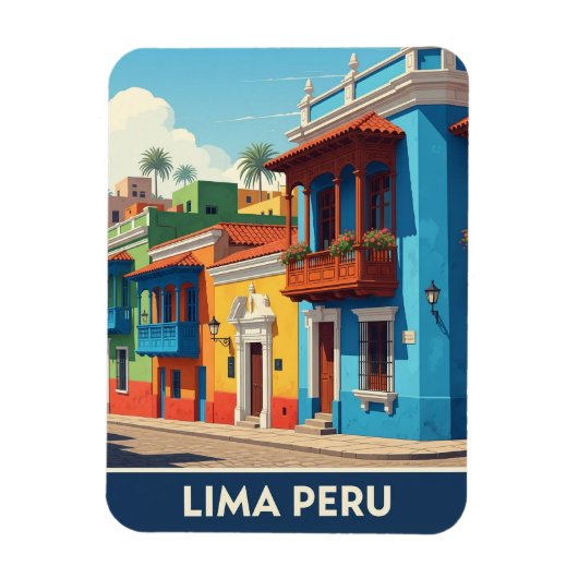 Lima Peru Reizen Magneet (Verticaal)