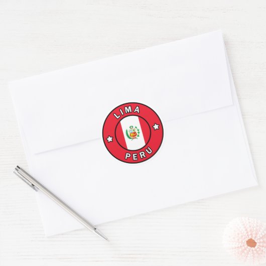 Lima Peru Ronde Sticker (Envelop)