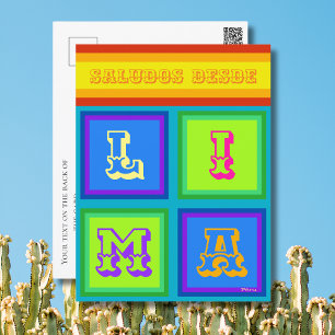 Lima Peru serape kleur vakantie Briefkaart