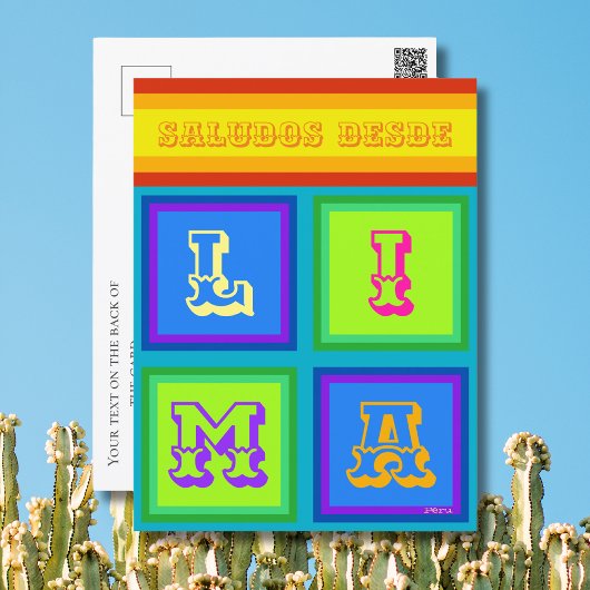 Lima Peru serape kleur vakantie Briefkaart