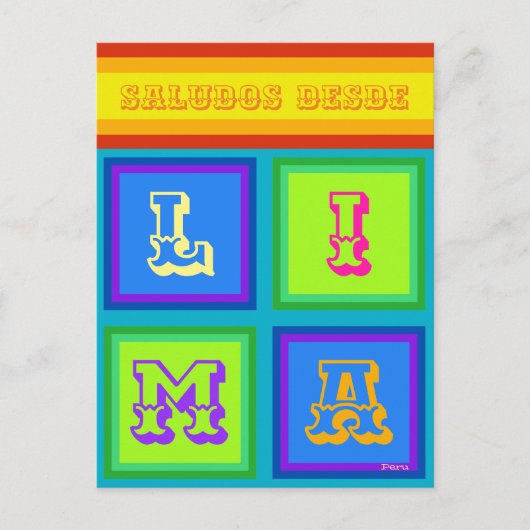 Lima Peru serape kleur vakantie Briefkaart (Voorkant)