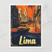 Lima Peru Vintage Travel Illustratie Briefkaart (Voorkant)