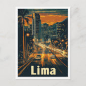Lima Peru Vintage Travel Illustratie Briefkaart (Voorkant)