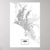 Lima, Peru (zwart op wit) Poster (Voorkant)