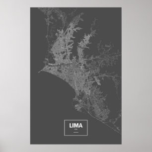 Lima, Peru (zwart wit) Poster