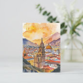 Lima, Peruaanse stadsgezicht waterverf schilderij Briefkaart (Staand voorkant)