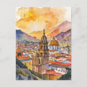 Lima, Peruaanse stadsgezicht waterverf schilderij Briefkaart (Voorkant)