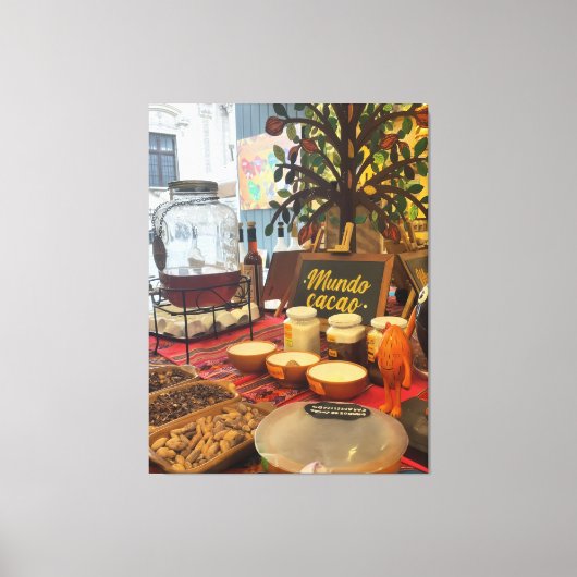 Lima Peru's Chocolade Thee op gestrekt doek Canvas Afdruk (Voorkant)