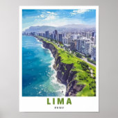 Lima Poster - Miraflores Kliffen Kunst - Lima Peru (Voorkant)