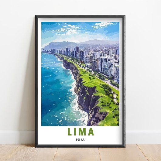 Lima Poster - Miraflores Kliffen Kunst - Lima Peru