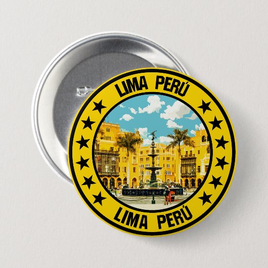 Lima Ronde Button 7,6 Cm (Voorkant /achterkant)