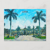 Lima Waterverf Stad Vintage Reizen Briefkaart (Voorkant)