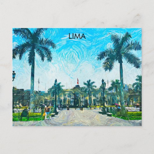Lima Waterverf Stad Vintage Reizen Briefkaart (Voorkant)