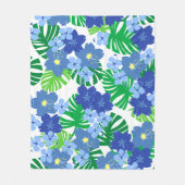 Limahuli Garden  Hawaiian Floral Blue Fleece Deken (Voorkant)