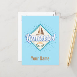 Limassol City Cyprus Retro Sailing Ship  Feestdagenkaart