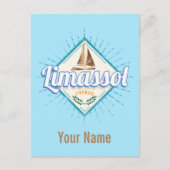 Limassol City Cyprus Retro Sailing Ship  Feestdagenkaart (Voorkant)