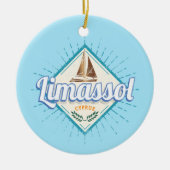 Limassol City Cyprus Retro Sailing Ship  Keramisch Ornament (Voorkant)