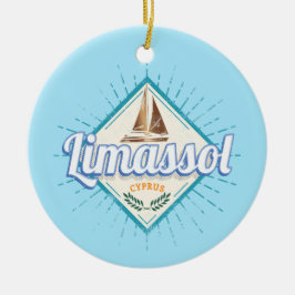 Limassol City Cyprus Retro Sailing Ship  Keramisch Ornament