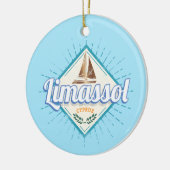 Limassol City Cyprus Retro Sailing Ship  Keramisch Ornament (Links)