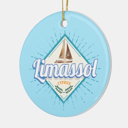 Limassol City Cyprus Retro Sailing Ship  Keramisch Ornament (Links)