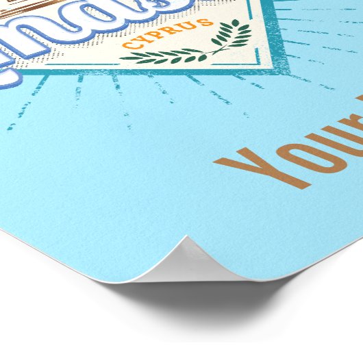 Limassol City Cyprus Retro Sailing Ship  Poster (Hoek)