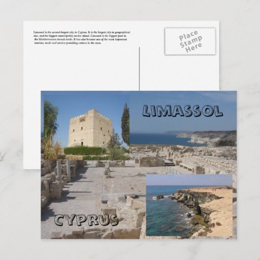 Limassol, Cyprus Briefkaart (Voorkant / Achterkant)