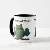 LimbBirds Black 11 oz Ringer Mok (Voorkant links)