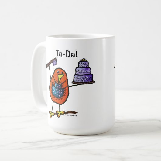 LimbBirds Black 15 oz Ringer Mok (Voorkant links)