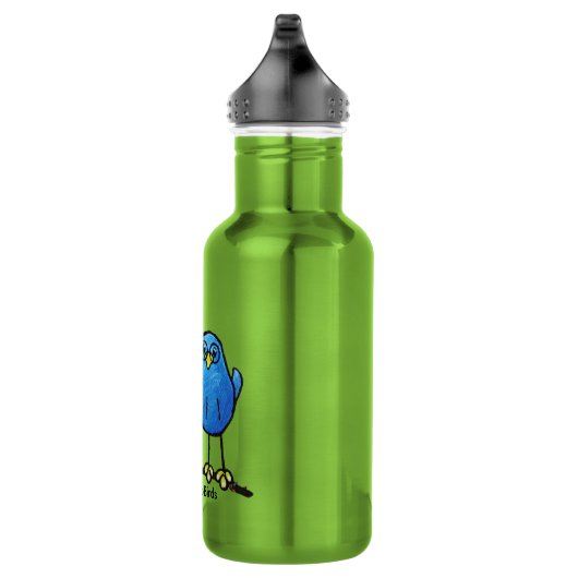 LimbBirds Custom Water Bottle (18 oz), White Waterfles (Rechts)