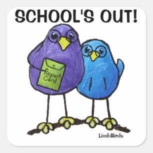 LimbBirds Square Stickers, Glossy Vierkante Sticker