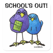 LimbBirds vierkante Stickers, glanzend