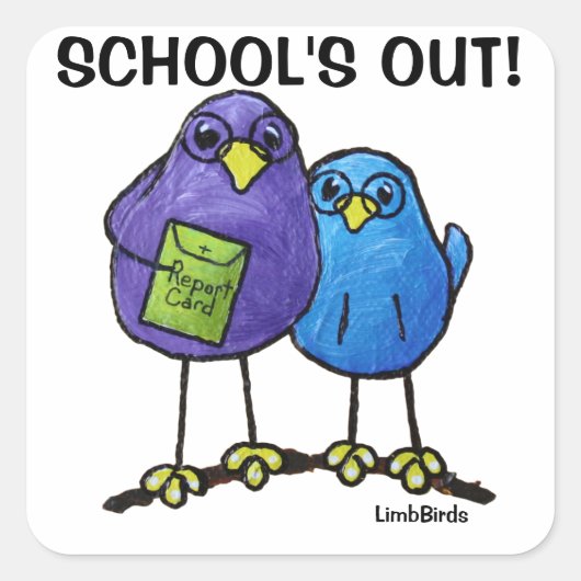 LimbBirds vierkante Stickers, glanzend Sticker (Voorkant)