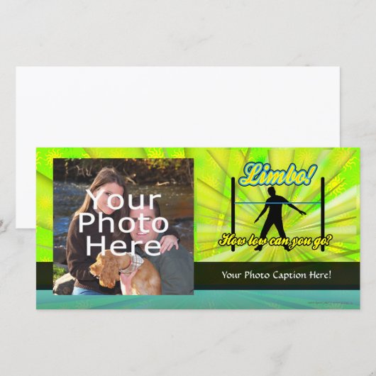 Limbo, Colorful Neon Party-fotokaart (Voorkant / Achterkant)