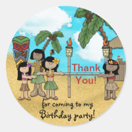 Limbo Luau Verjaardagsfeest - Dank u Ronde Sticker