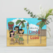 Limbo Luau Verjaardagsfeest Kaart (Staand voorkant)