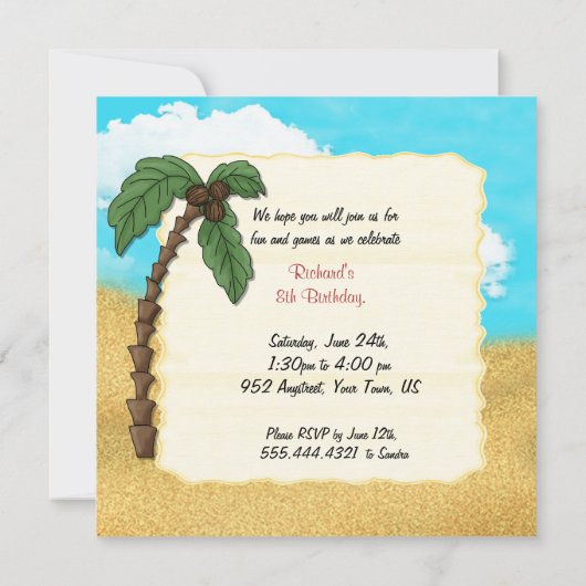 Limbo Luau Verjaardagsfeest Kaart (Achterkant)