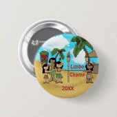 Limbo Luau Verjaardagsfeest - Limbo Champ Ronde Button 5,7 Cm (Voorkant /achterkant)