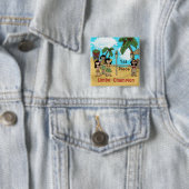 Limbo Luau Verjaardagsfeest - Limbo Champion Vierkante Button 5,1 Cm (In situ)