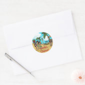 Limbo Luau verjaardagsfeestje - eerste plaats Ronde Sticker (Envelop)